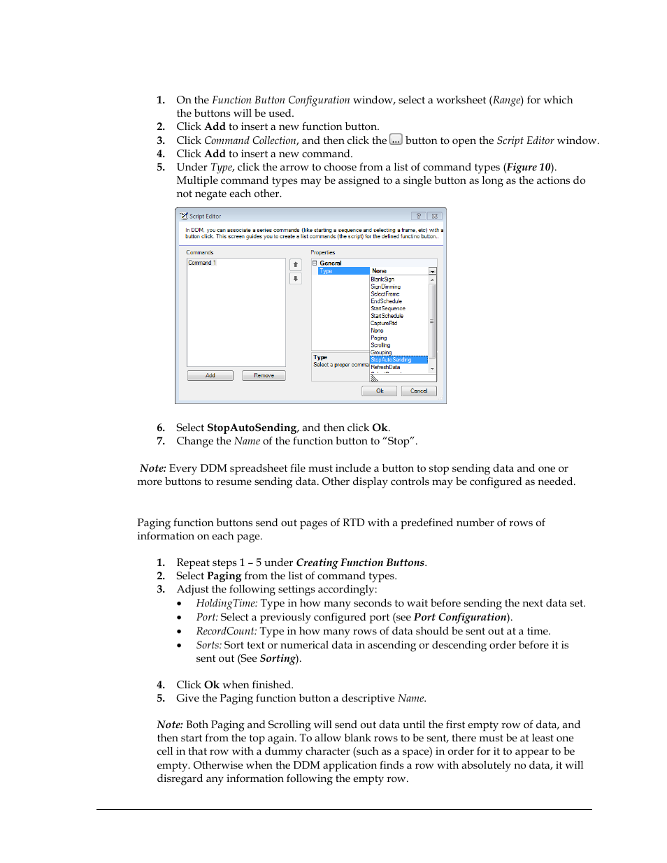 Creating function buttons, Paging function buttons | Daktronics Data Manager (DDM) User Manual | Page 15 / 34