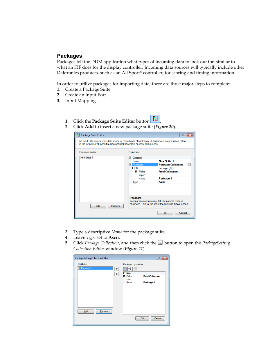 4 advanced data importing, Packages, Create a package suite | Advanced data importing | Daktronics Data Manager (DDM) User Manual | Page 23 / 34