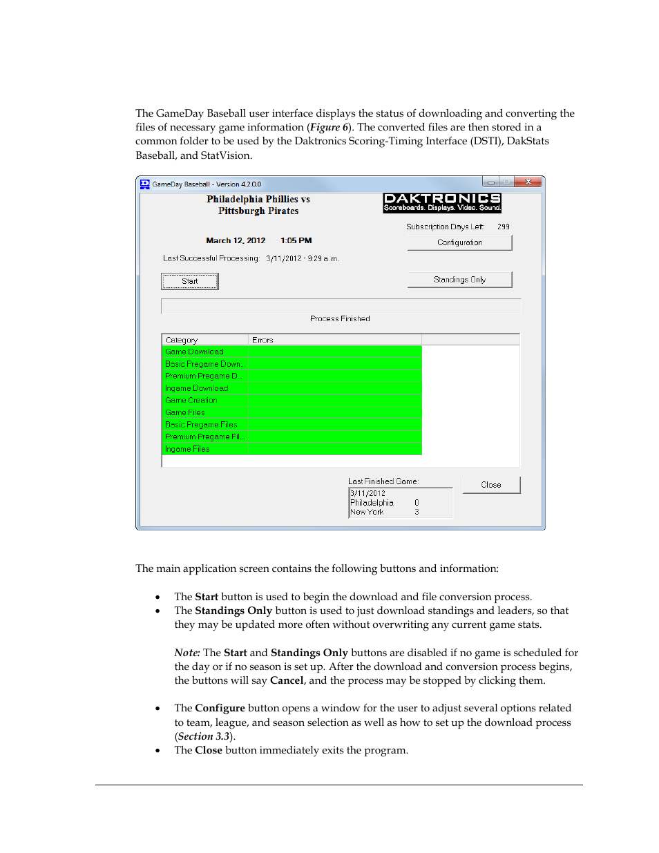 2 gameday baseball user interface, Gameday baseball user interface | Daktronics GameDay Baseball User Manual | Page 13 / 34