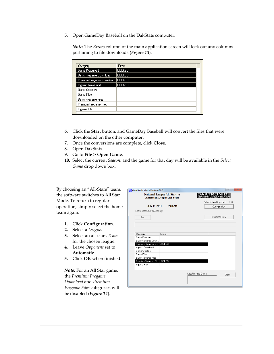 6 all star games, All star games | Daktronics GameDay Baseball User Manual | Page 19 / 34