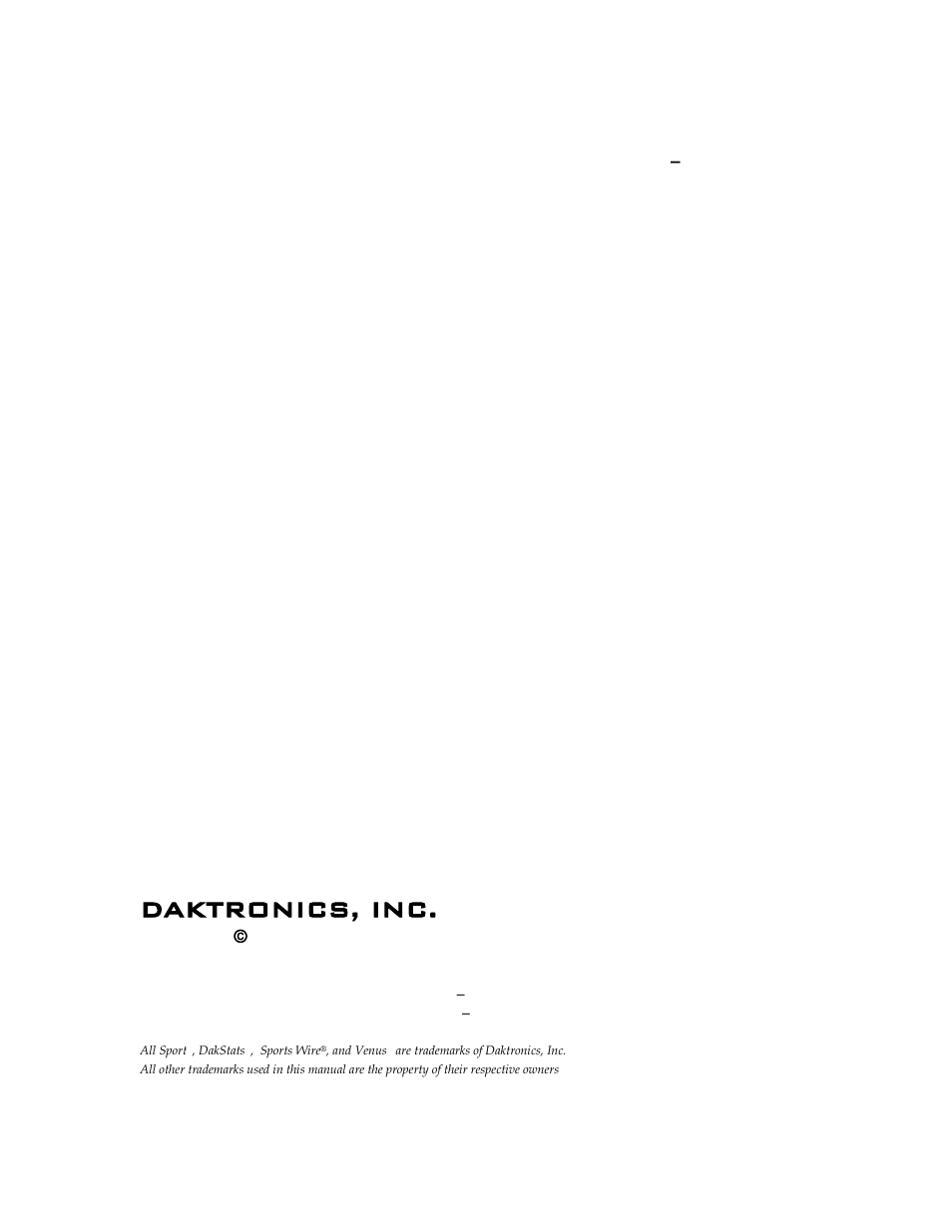 Daktronics, inc, Copyright  2011 | Daktronics ScoringTiming Interface (DSTI) User Manual | Page 3 / 20
