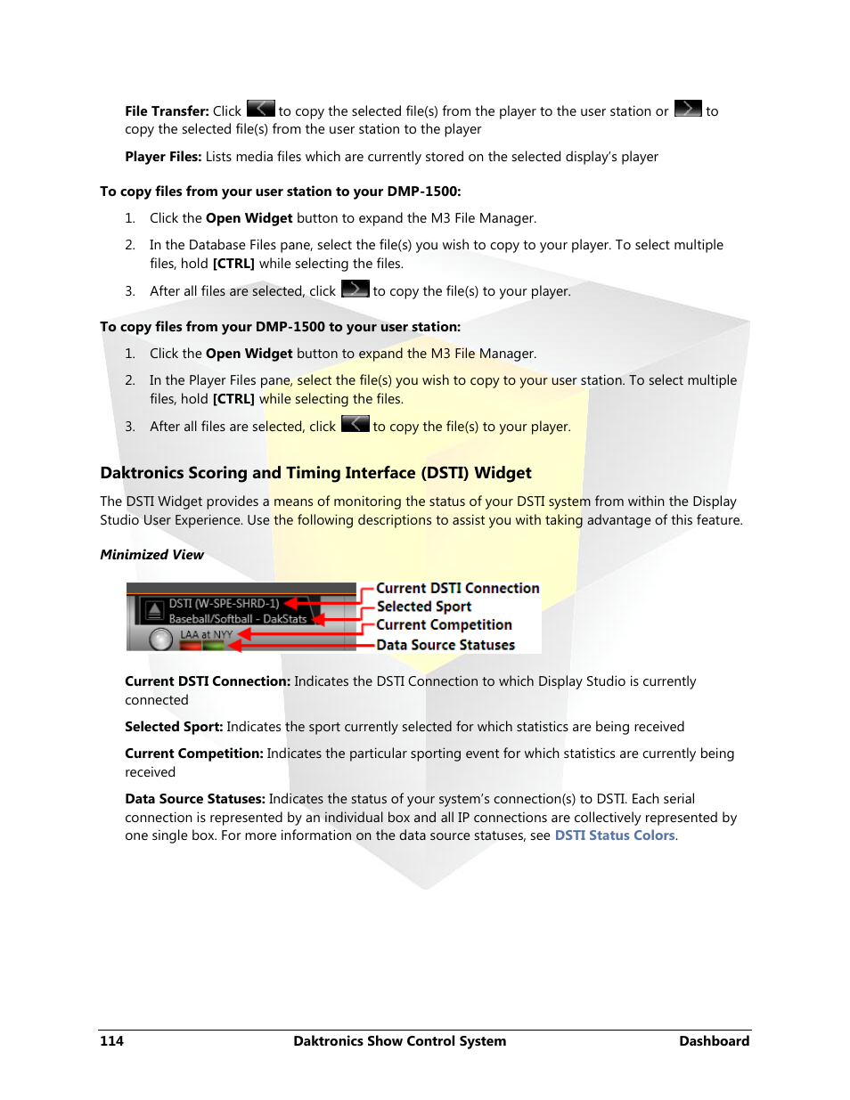 Dsti widget | Daktronics Show Control System User Manual | Page 121 / 146