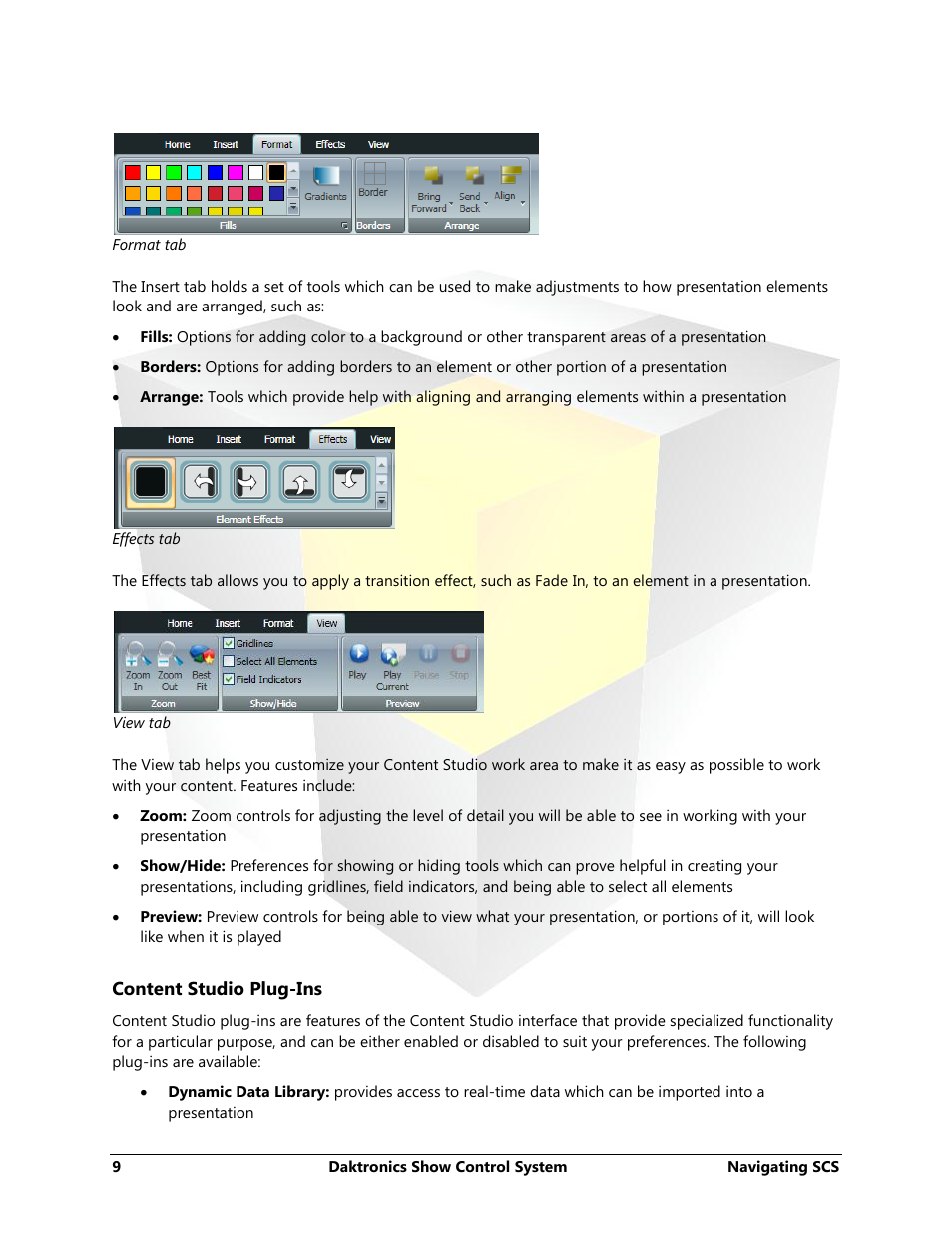 Content studio plug-ins | Daktronics Show Control System User Manual | Page 16 / 146