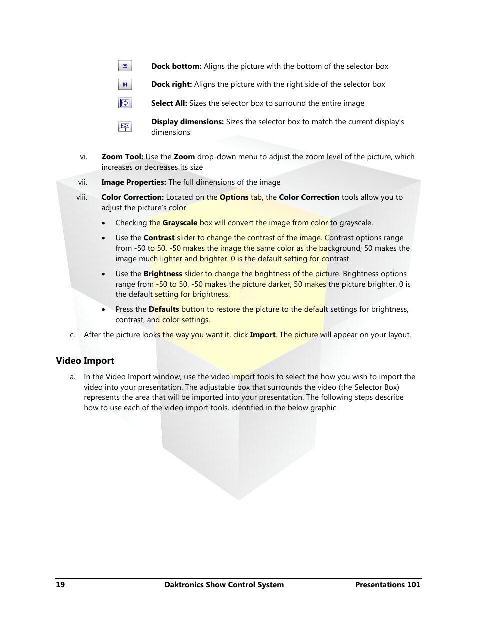 Video import | Daktronics Show Control System User Manual | Page 26 / 146