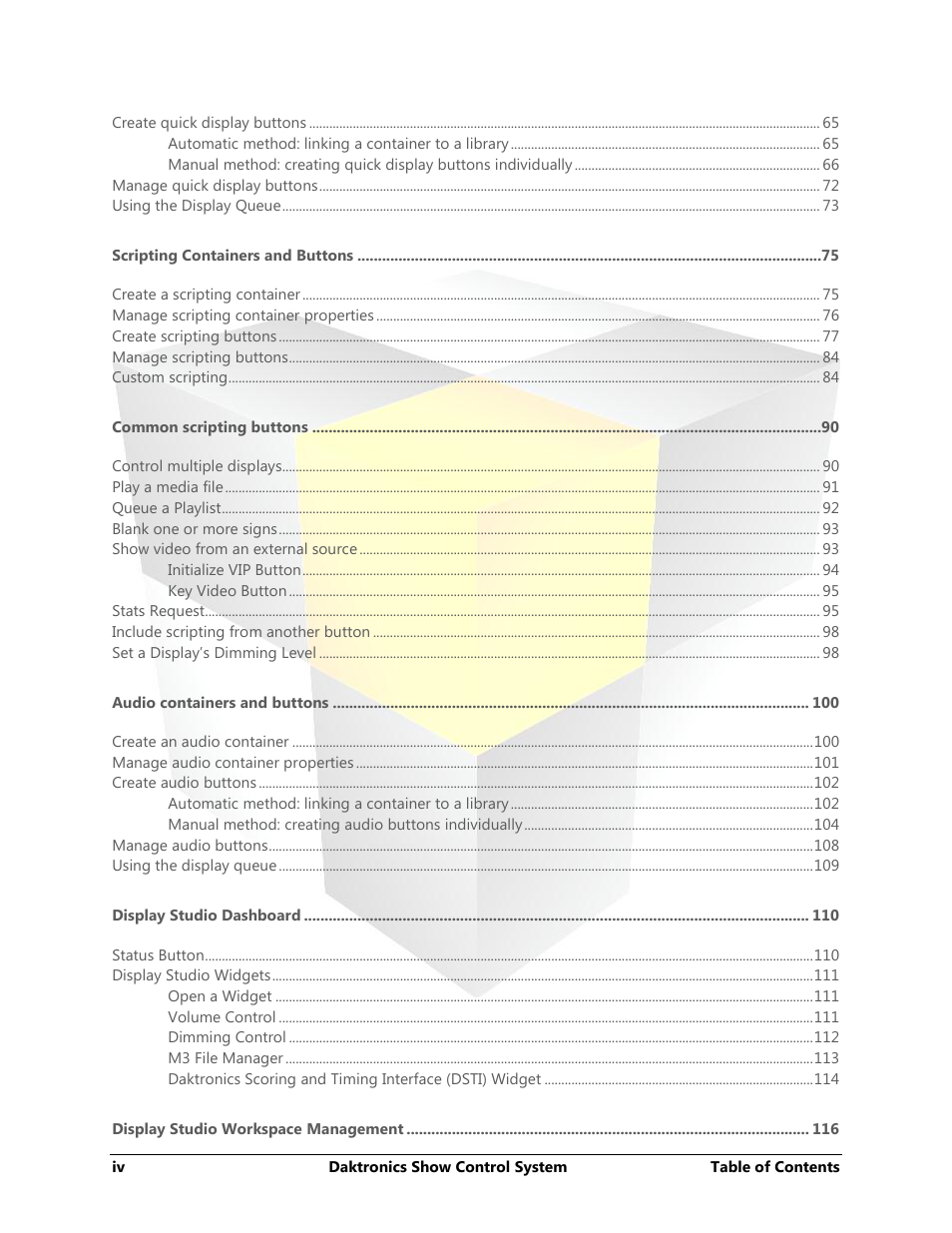 Daktronics Show Control System User Manual | Page 5 / 146