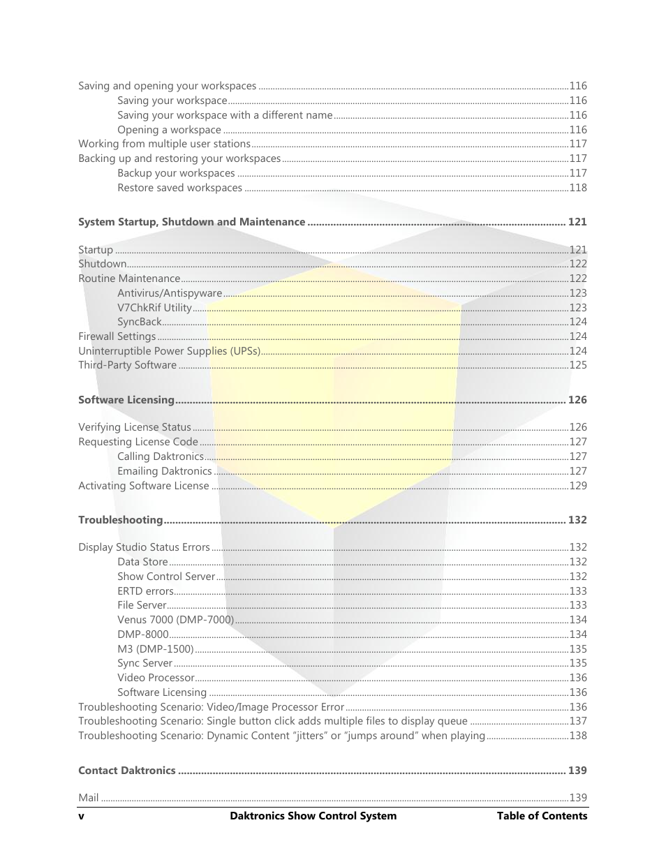 Daktronics Show Control System User Manual | Page 6 / 146