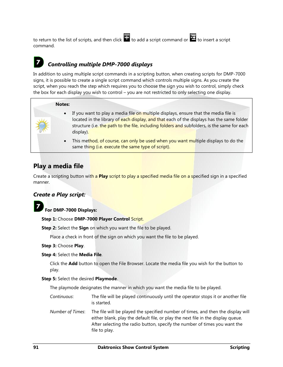 Play a media file | Daktronics Show Control System User Manual | Page 98 / 146
