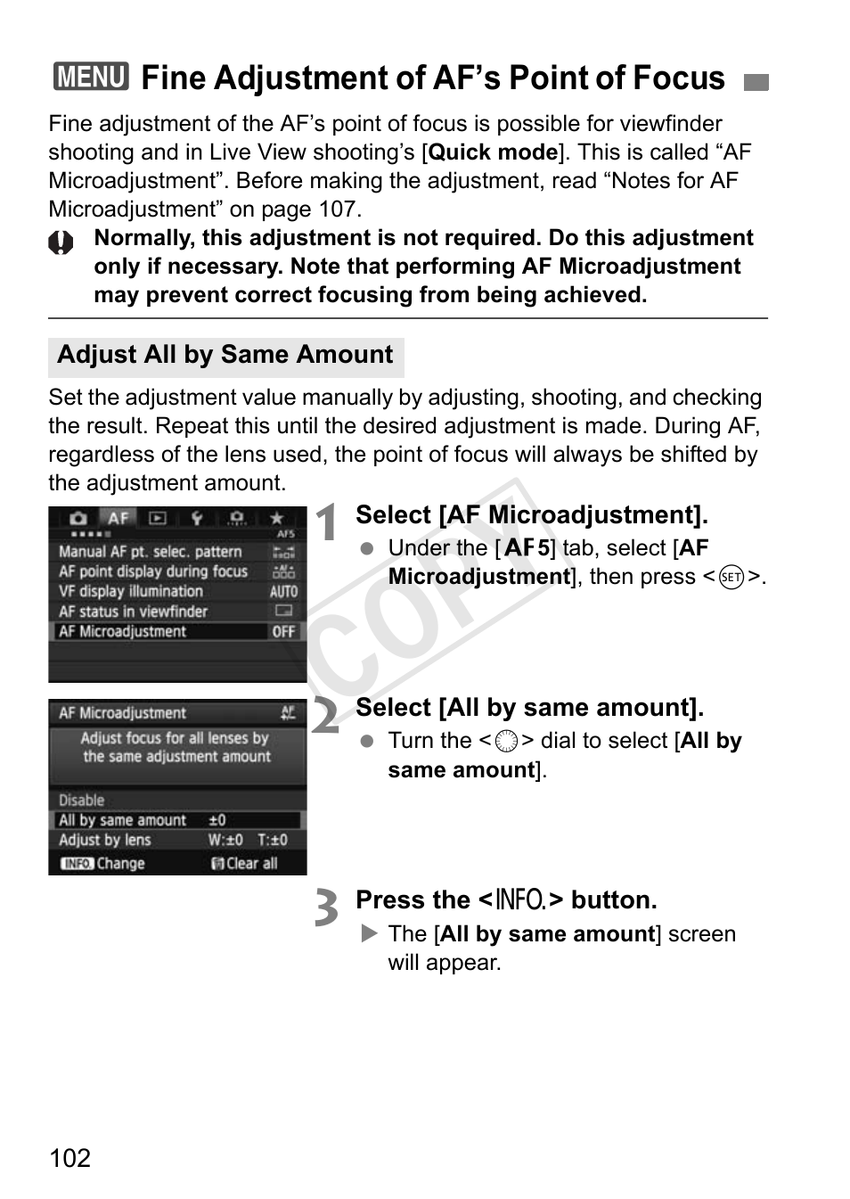 P.102, Cop y | Canon 1D X User Manual | Page 102 / 420