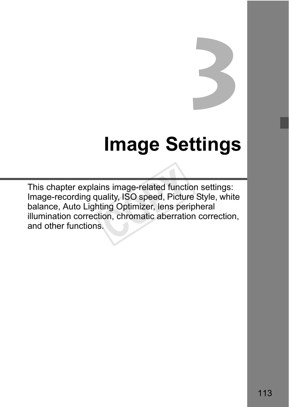 Image settings, Cop y | Canon 1D X User Manual | Page 113 / 420