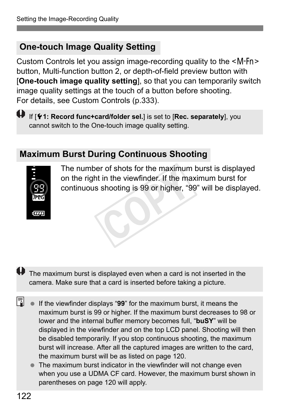 P.122, Cop y | Canon 1D X User Manual | Page 122 / 420