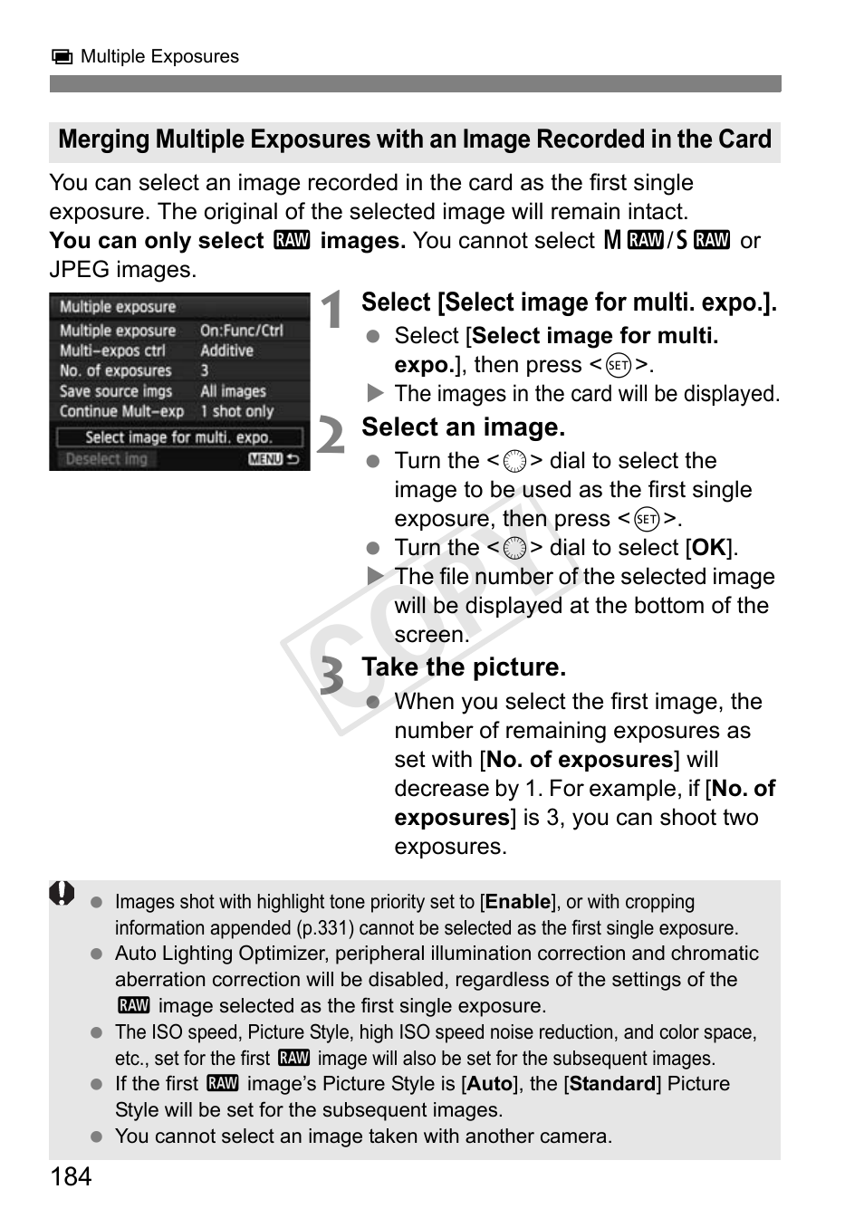 Cop y | Canon 1D X User Manual | Page 184 / 420