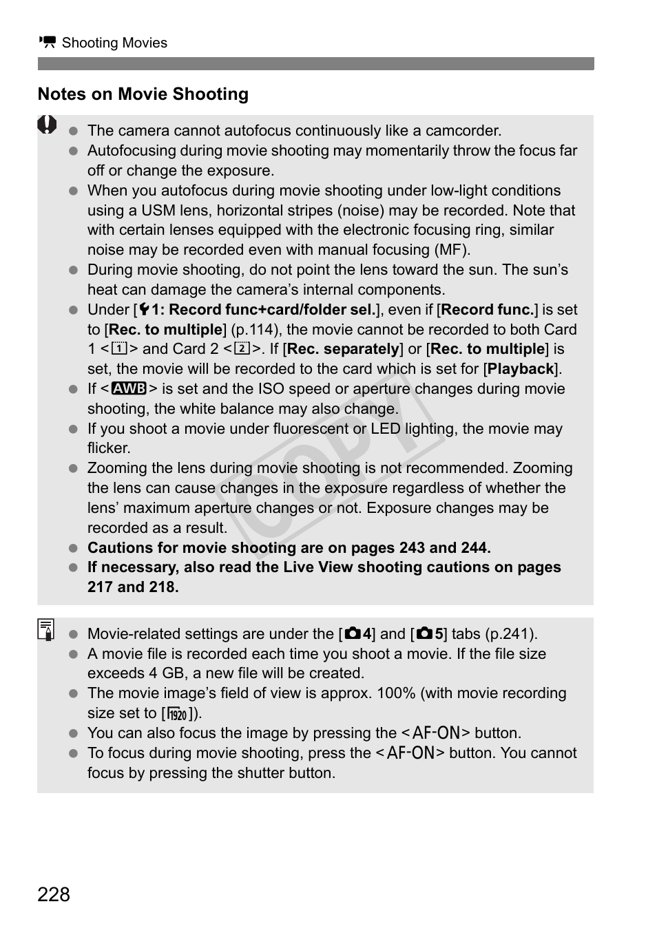 Cop y | Canon 1D X User Manual | Page 228 / 420