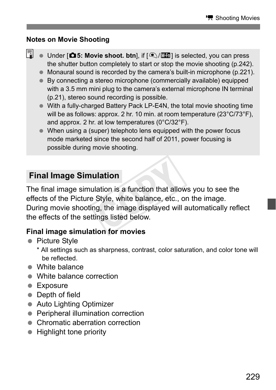 Cop y | Canon 1D X User Manual | Page 229 / 420