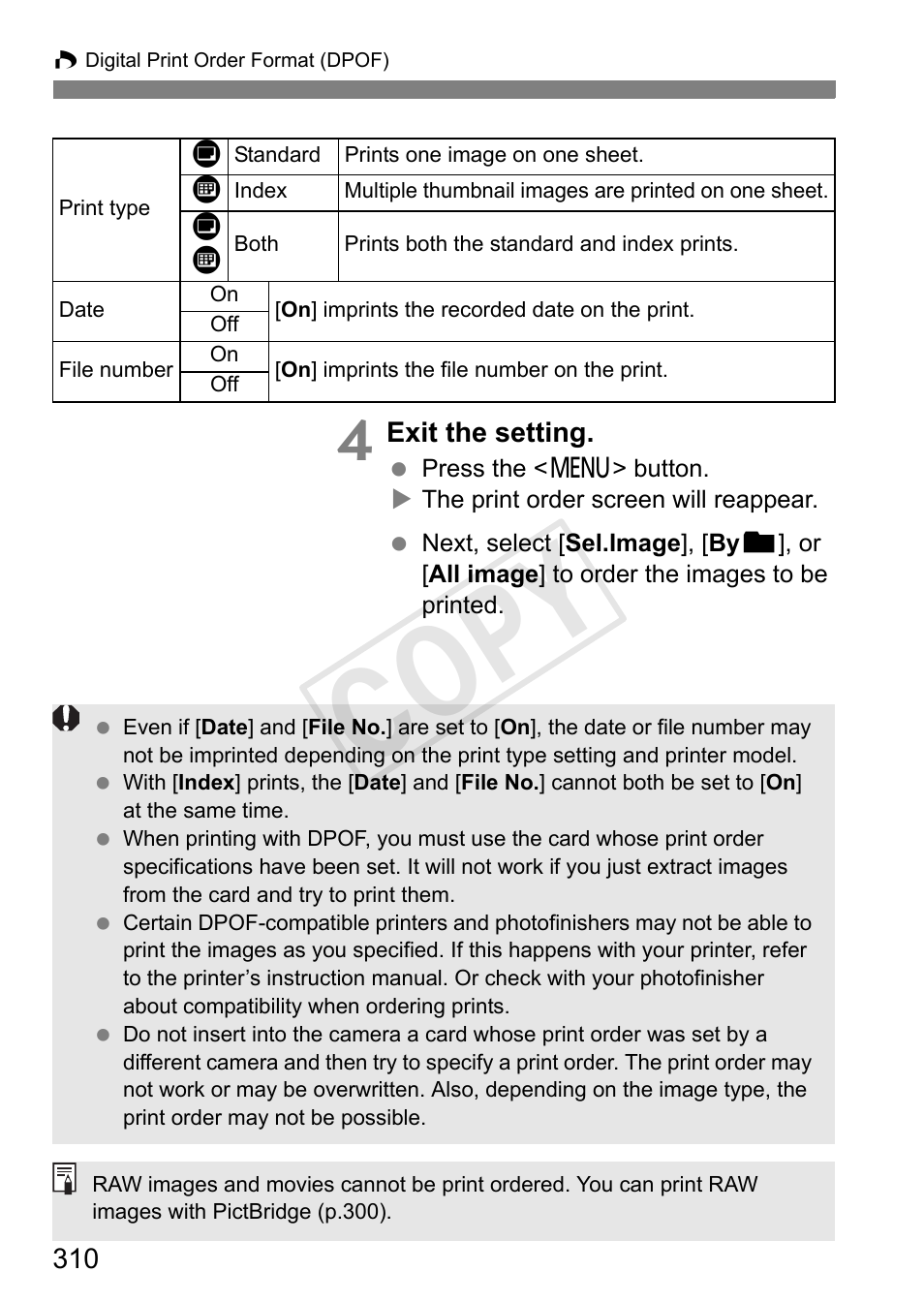 Cop y | Canon 1D X User Manual | Page 310 / 420