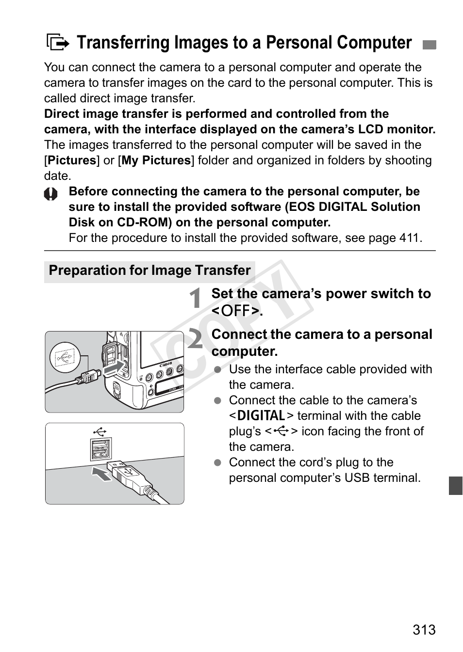 D transferring images to a personal computer, P.313, Cop y | Canon 1D X User Manual | Page 313 / 420