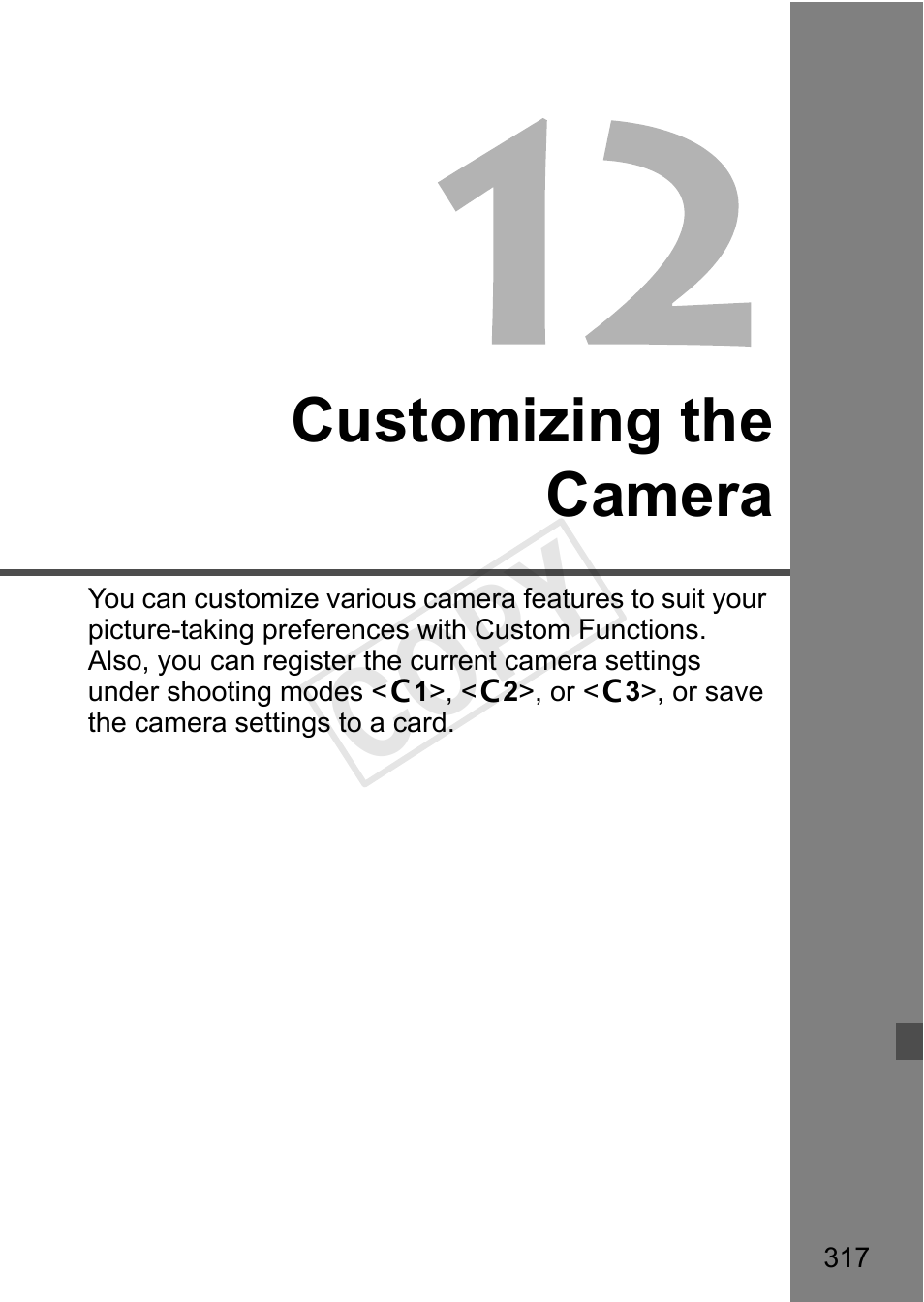 Customizing the camera, Cop y | Canon 1D X User Manual | Page 317 / 420