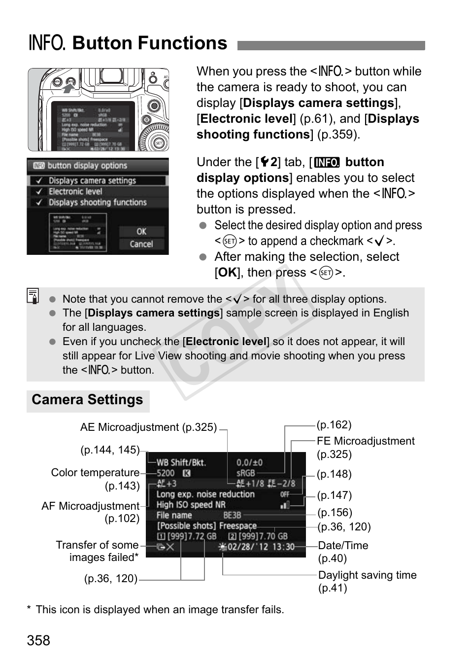 B button functions, Cop y | Canon 1D X User Manual | Page 358 / 420