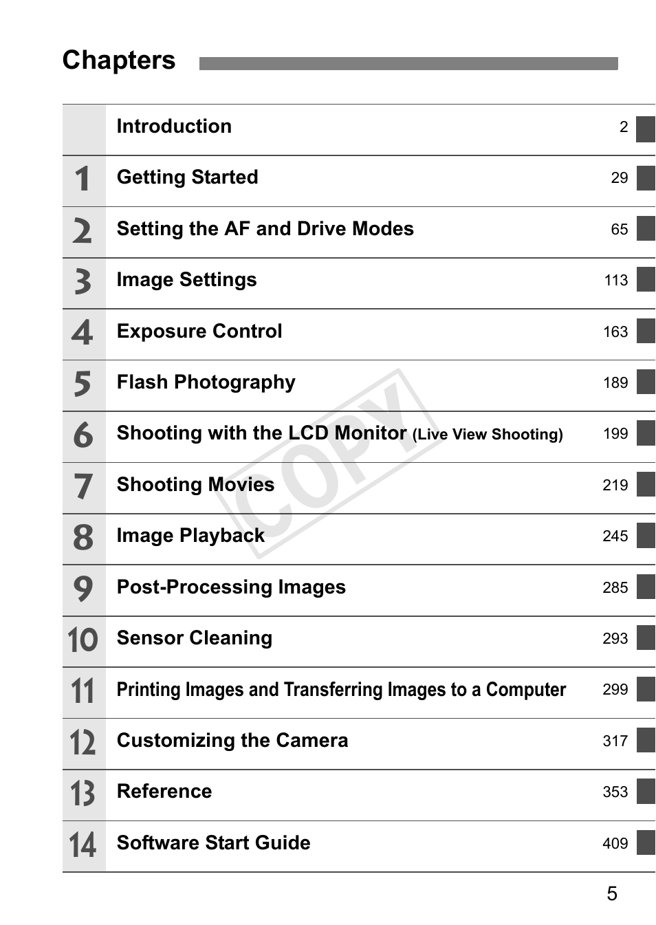 Cop y | Canon 1D X User Manual | Page 5 / 420