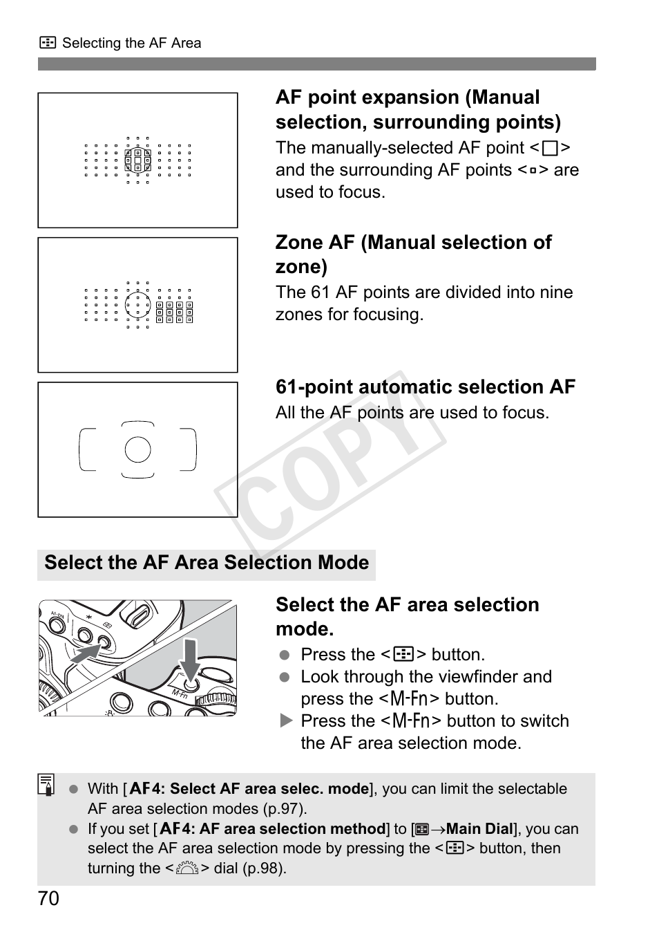 Cop y | Canon 1D X User Manual | Page 70 / 420