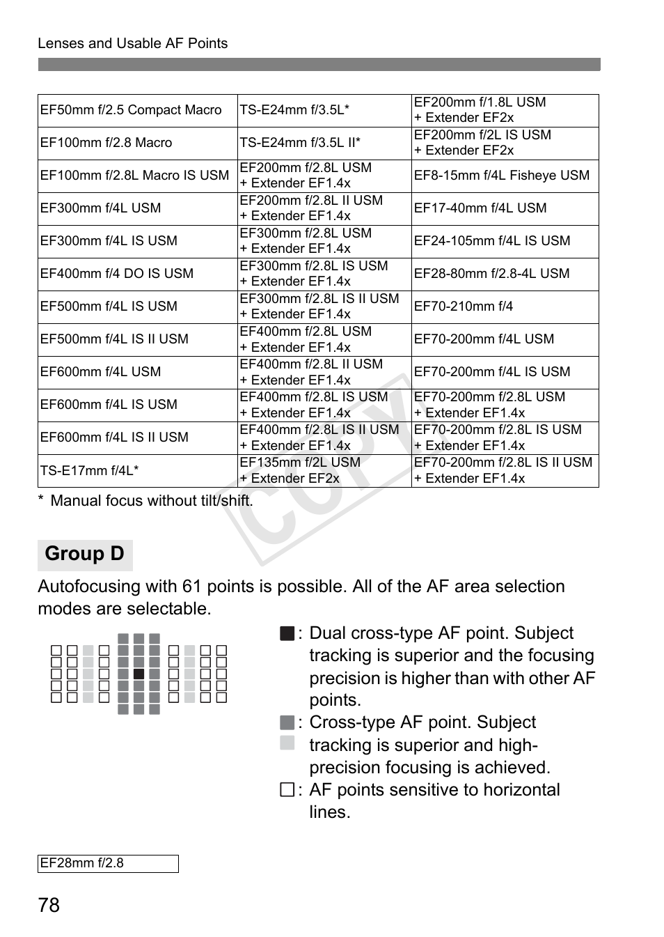 Cop y, Group d | Canon 1D X User Manual | Page 78 / 420