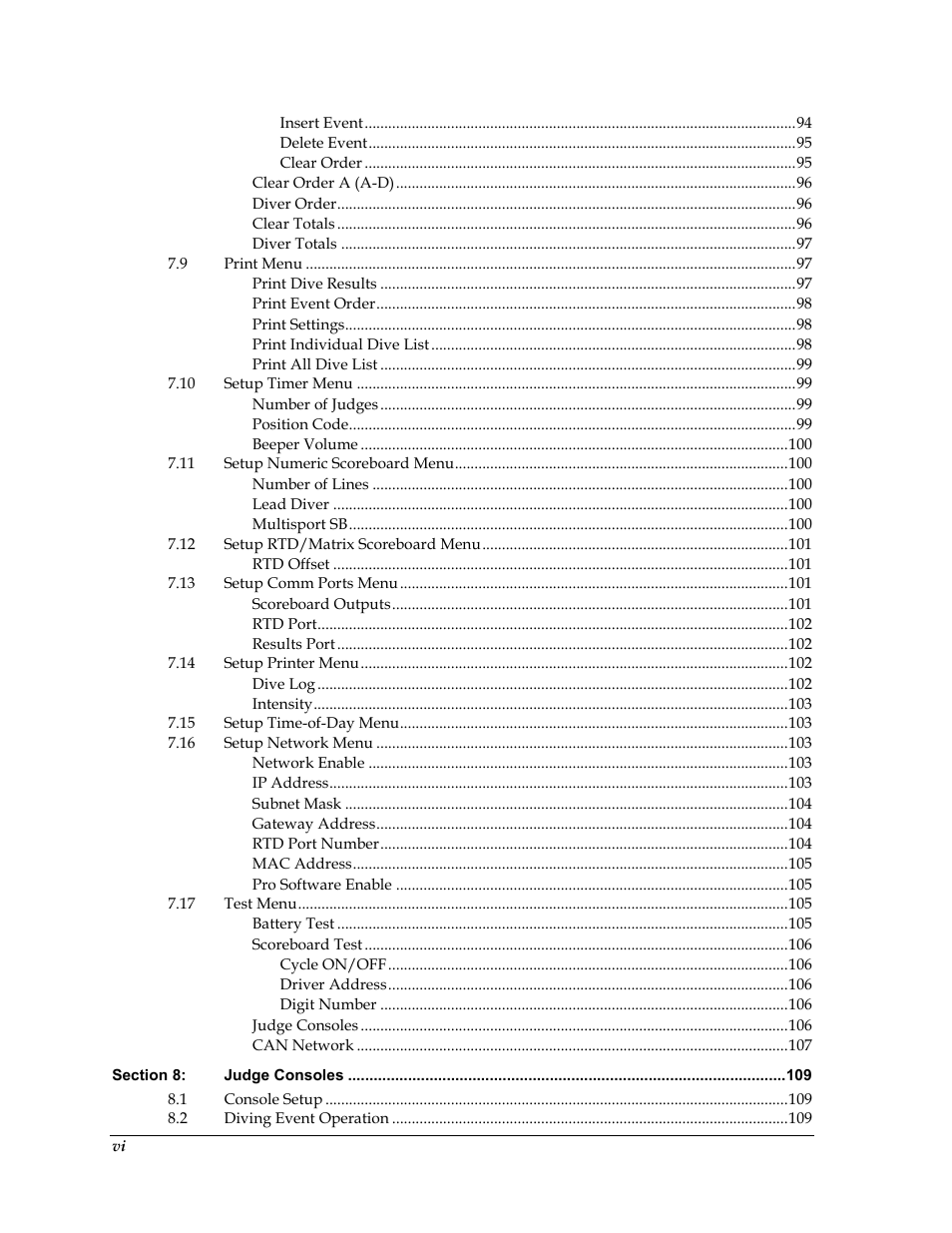Daktronics OmniSport 2000 Timing Console User Manual | Page 10 / 316