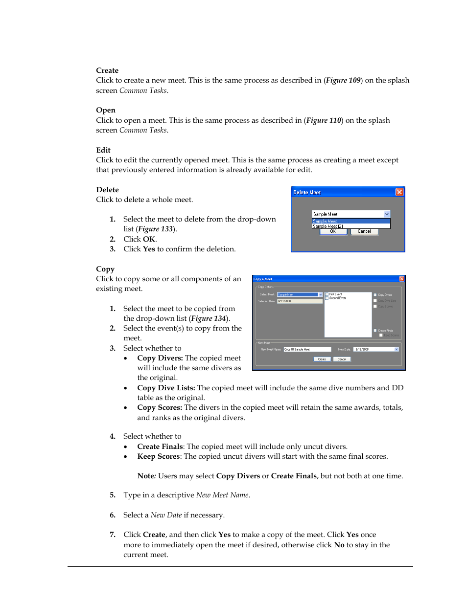 Meets | Daktronics OmniSport 2000 Timing Console User Manual | Page 143 / 316