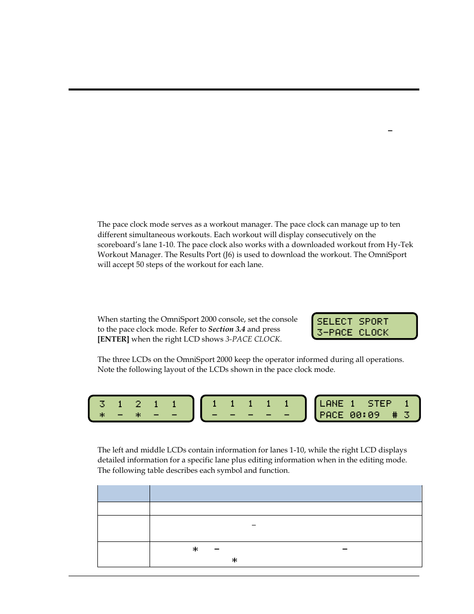 1 general features, 2 getting started, Section 11 | Pace clock mode operation, menus & settings, General features, Getting started | Daktronics OmniSport 2000 Timing Console User Manual | Page 167 / 316