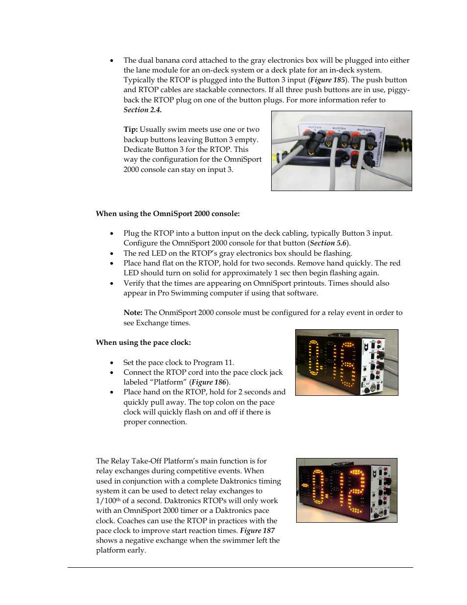 Test the rtop, 2 operations, Operations | Daktronics OmniSport 2000 Timing Console User Manual | Page 181 / 316