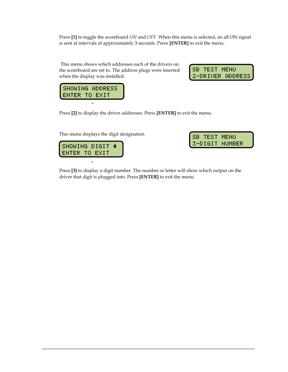 Driver address, Digit number | Daktronics OmniSport 2000 Timing Console User Manual | Page 201 / 316