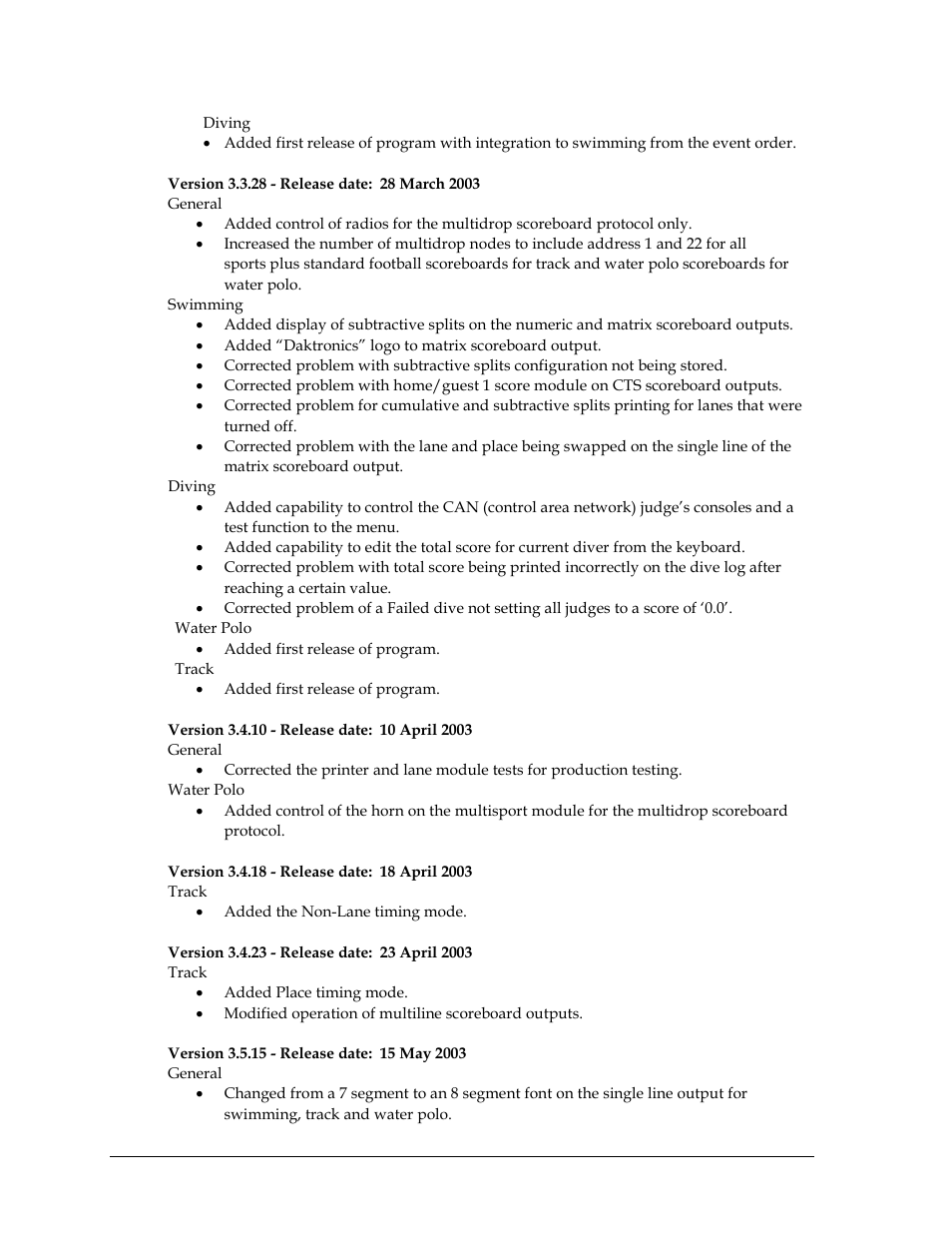 Daktronics OmniSport 2000 Timing Console User Manual | Page 298 / 316