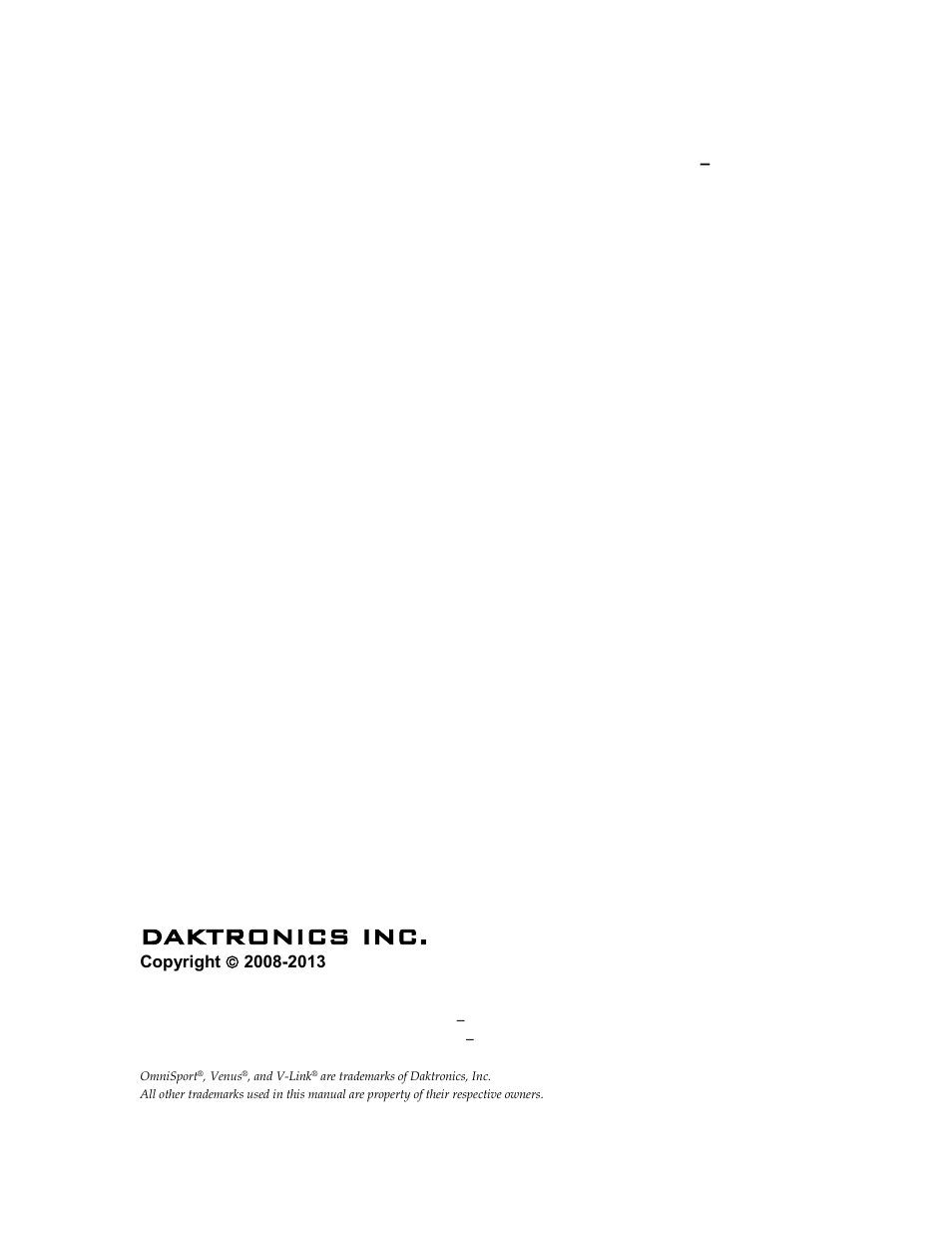 Daktronics inc | Daktronics OmniSport 2000 Timing Console User Manual | Page 3 / 316