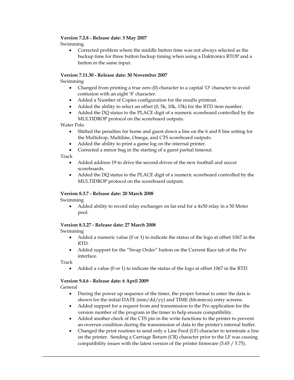 Daktronics OmniSport 2000 Timing Console User Manual | Page 303 / 316