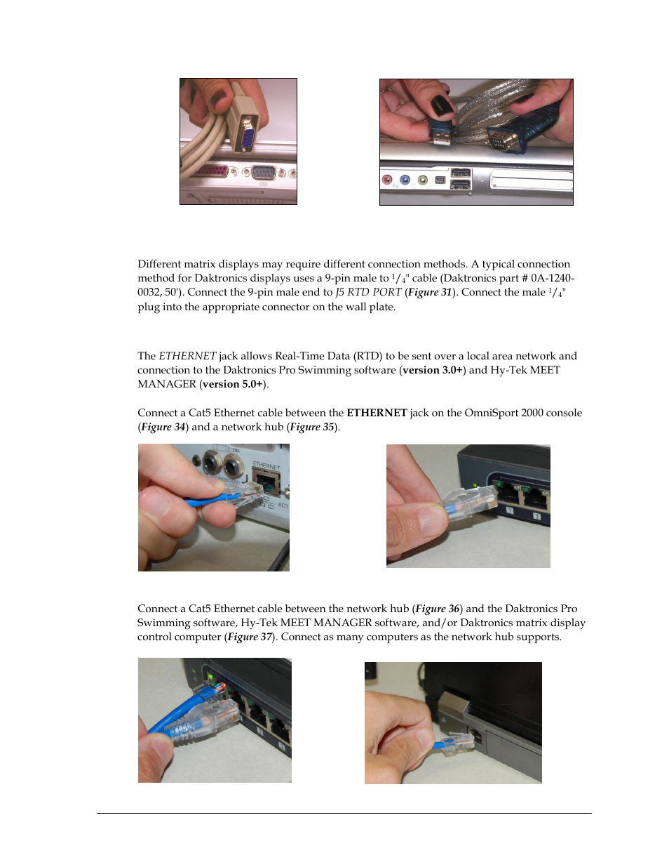 Matrix display connection, Network connections, Figure 32 ) | Figure 33 | Daktronics OmniSport 2000 Timing Console User Manual | Page 31 / 316