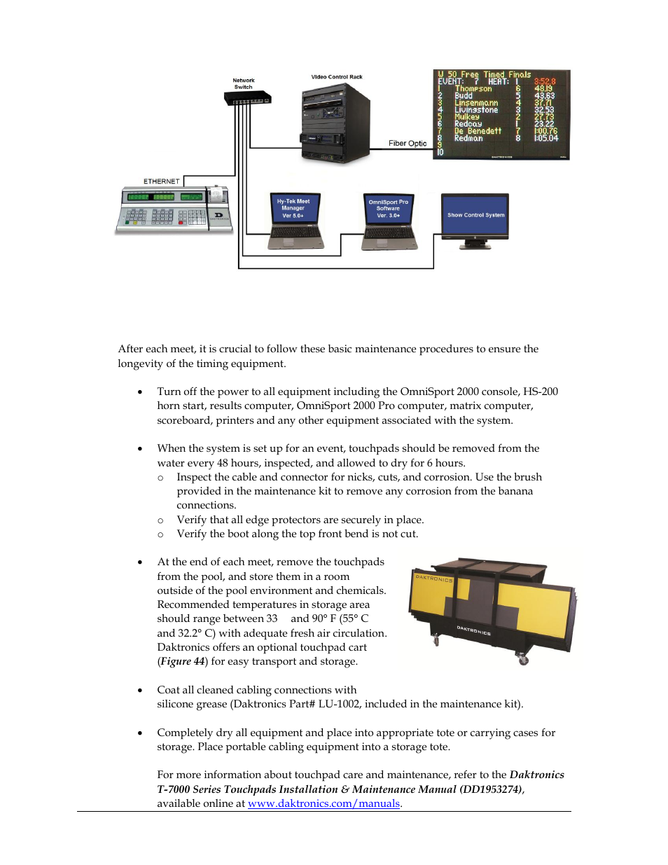 9 basic maintenance of timing system, Basic maintenance of timing system, Section 2.9 | Daktronics OmniSport 2000 Timing Console User Manual | Page 34 / 316