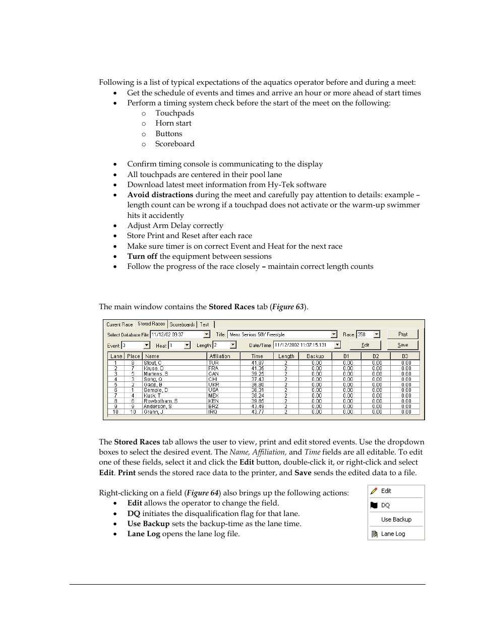 11 expectations of the operator, Expectations of the operator | Daktronics OmniSport 2000 Timing Console User Manual | Page 57 / 316