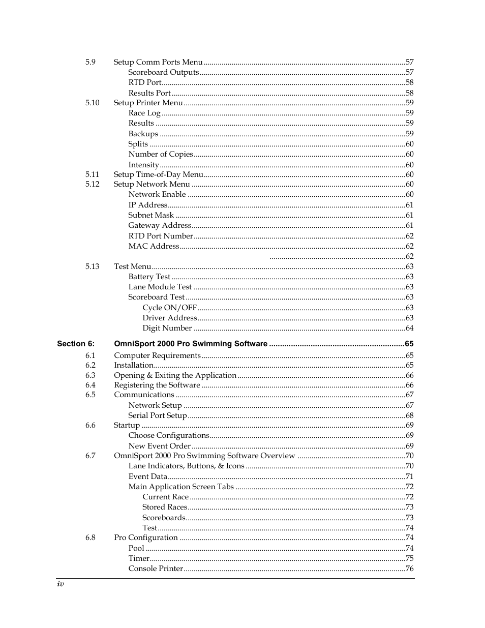 Daktronics OmniSport 2000 Timing Console User Manual | Page 8 / 316