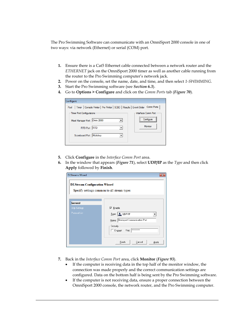 5 communications, Network setup, Communications | Daktronics OmniSport 2000 Timing Console User Manual | Page 85 / 316