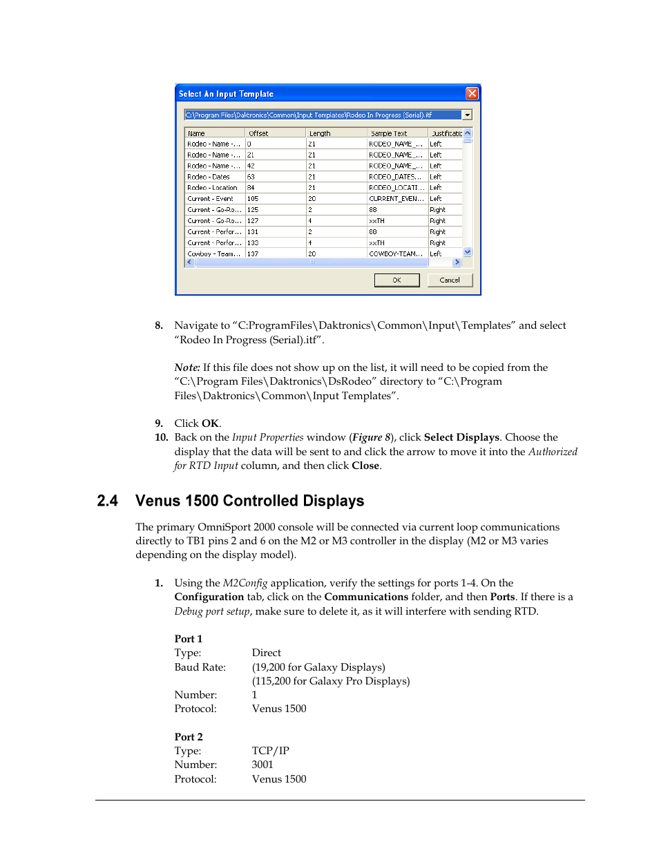 Venus 1500 controlled displays, W ( figure 11 ) | Daktronics Rodeo Interface with Daktronics Matrix Displays User Manual | Page 15 / 45