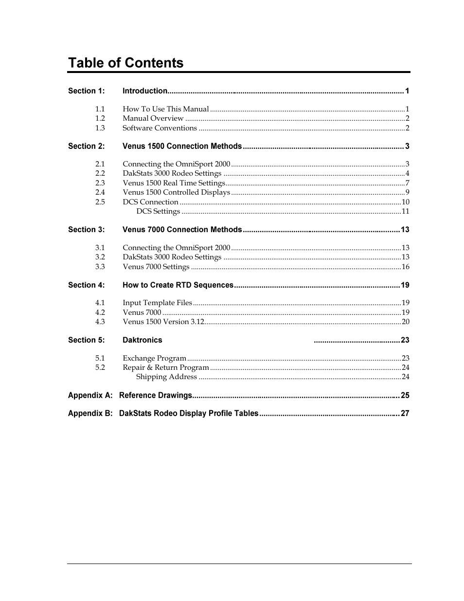 Daktronics Rodeo Interface with Daktronics Matrix Displays User Manual | Page 5 / 45
