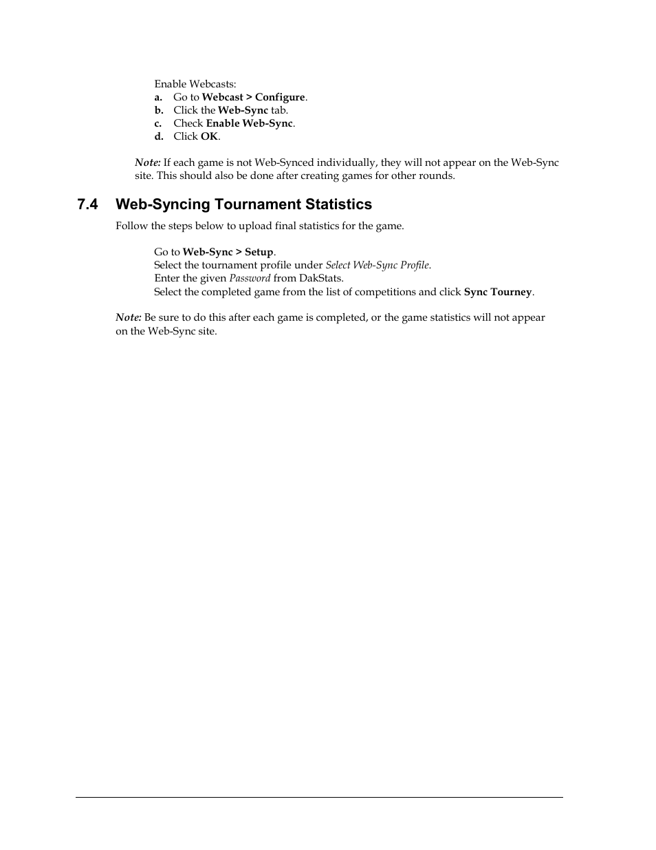 4 web-syncing tournament statistics, Web-syncing tournament statistics | Daktronics School SID User Manual | Page 30 / 35