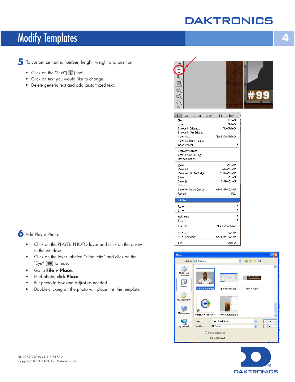 Modify templates | Daktronics Standard Video Media Kit User Manual | Page 4 / 8