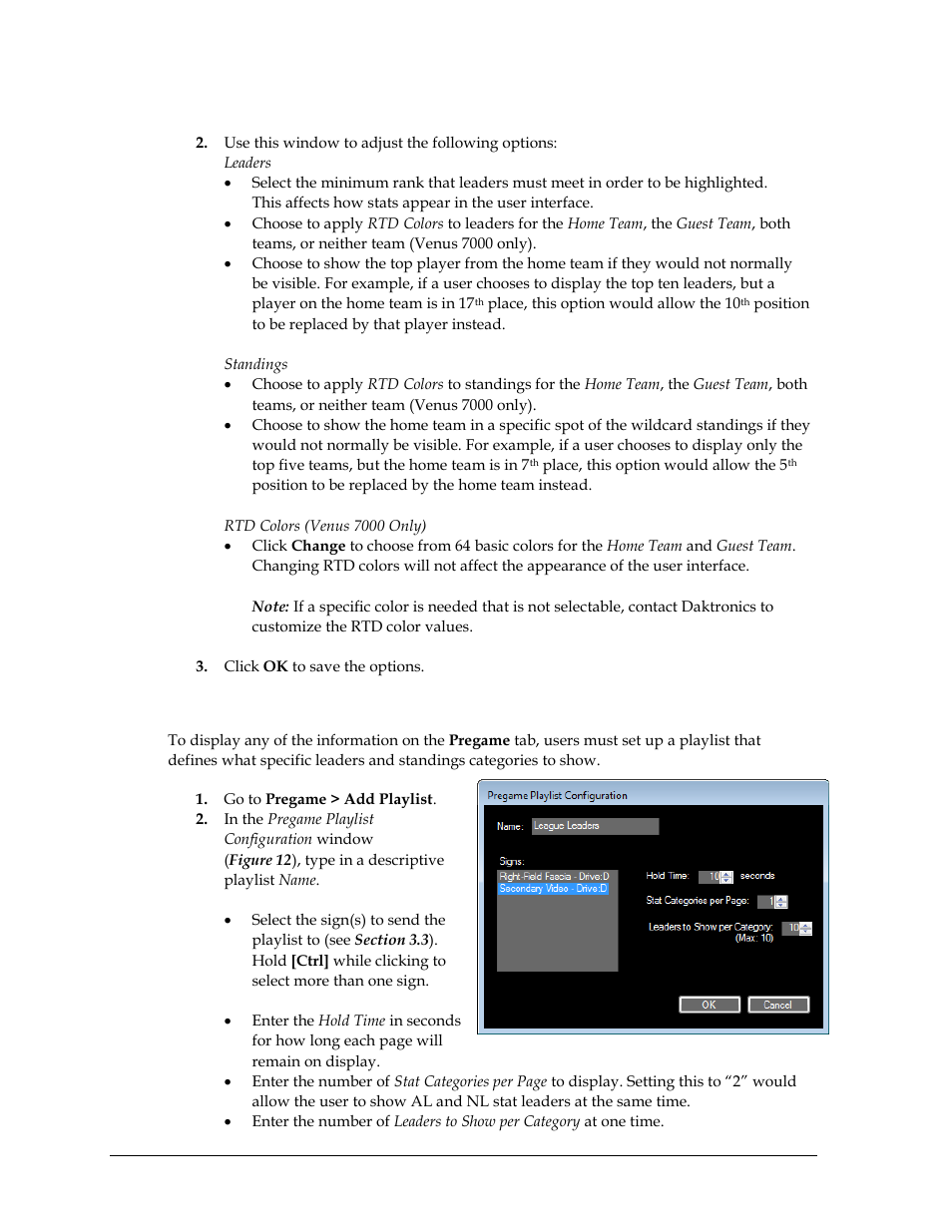 2 creating playlists, Creating playlists | Daktronics StatVision for Baseball User Manual | Page 18 / 47