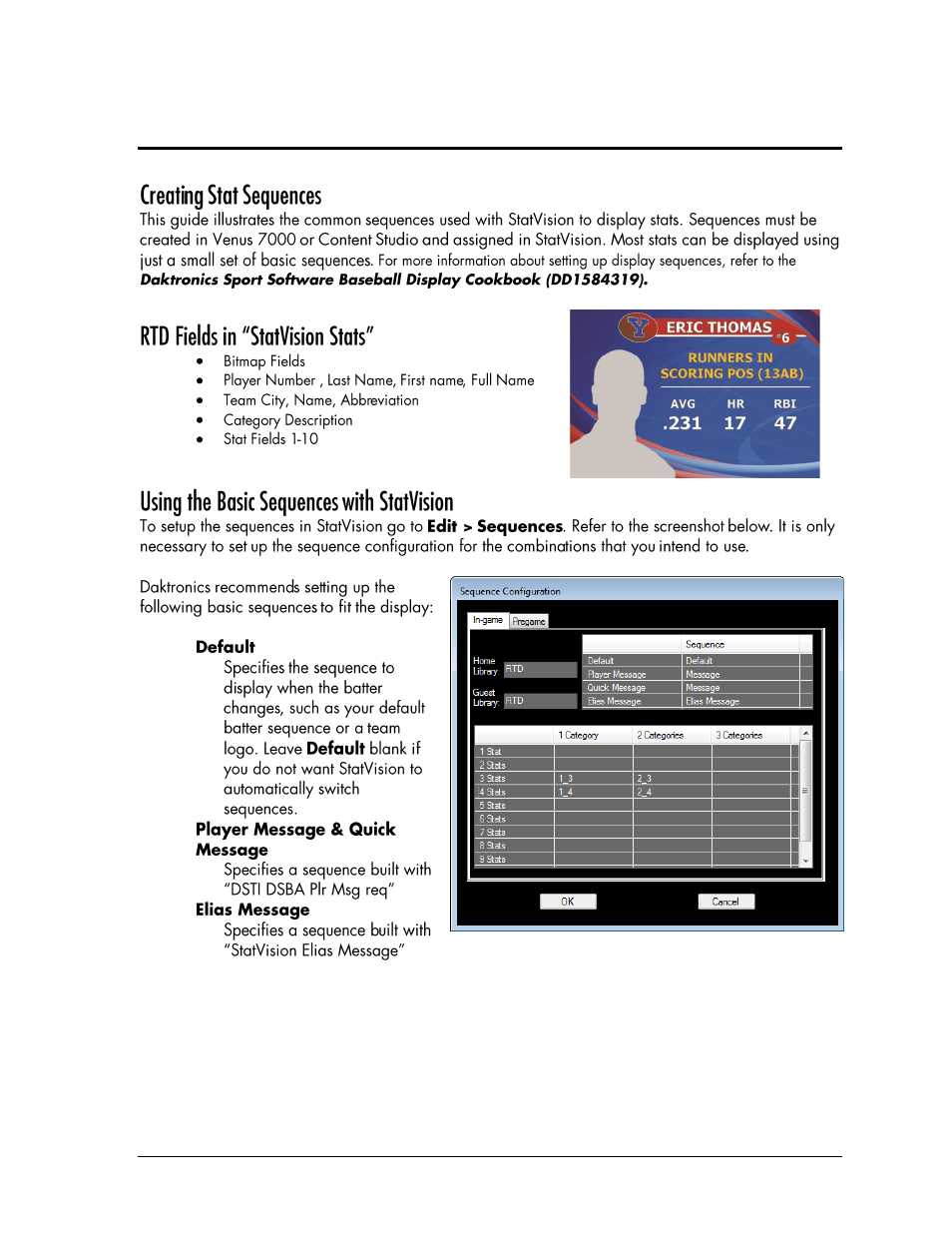 Appendix b: creating display sequences | Daktronics StatVision for Baseball User Manual | Page 45 / 47