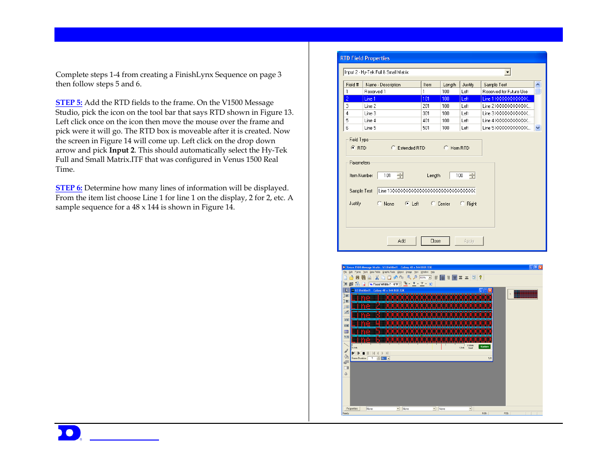 Daktronics venus, Creating a hy-tek sequence | Daktronics Venus 1500 Controlled signs with Hy-Tek & FinishLynx User Manual | Page 6 / 7