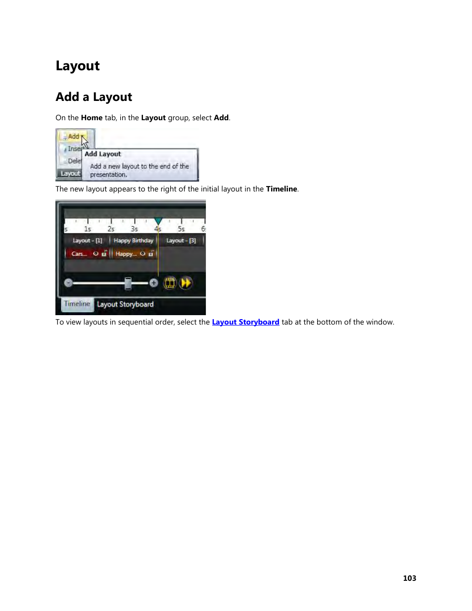 Layout, Add a layout | Daktronics Venus 1500 Version 4 User Manual | Page 113 / 254
