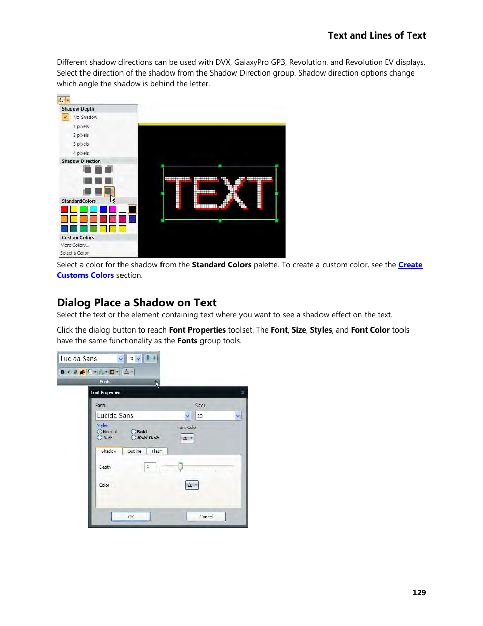 Dialog place a shadow on text | Daktronics Venus 1500 Version 4 User Manual | Page 139 / 254