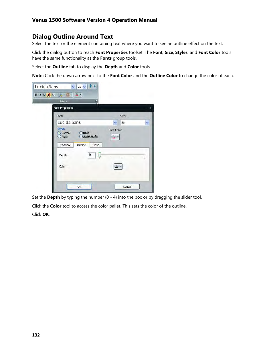 Dialog outline around text | Daktronics Venus 1500 Version 4 User Manual | Page 142 / 254