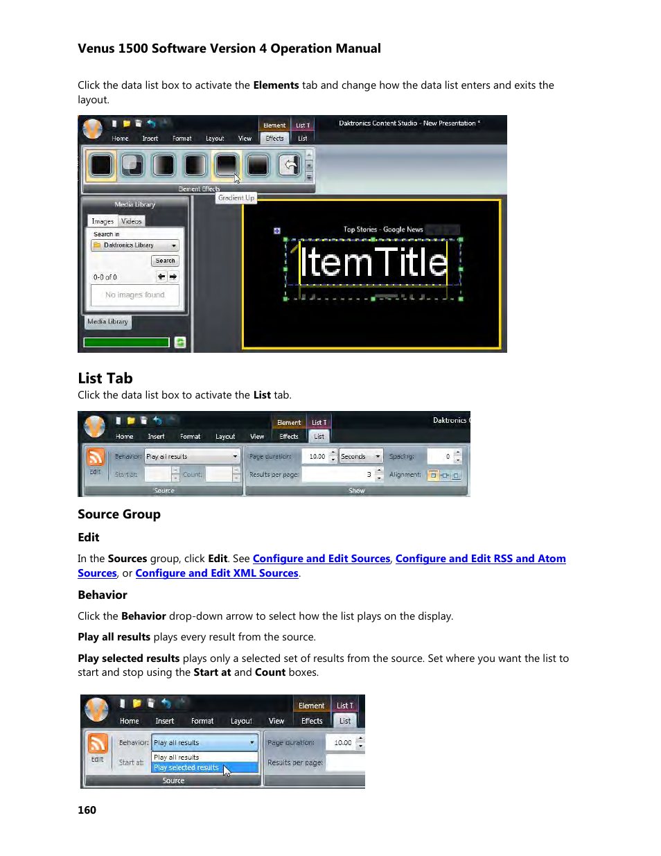 List tab | Daktronics Venus 1500 Version 4 User Manual | Page 170 / 254