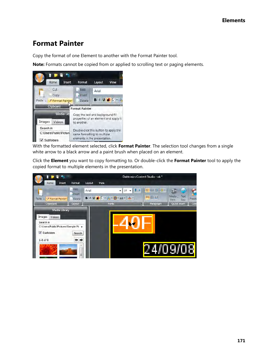 Format painter | Daktronics Venus 1500 Version 4 User Manual | Page 181 / 254