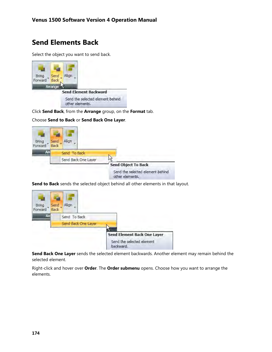 Send elements back | Daktronics Venus 1500 Version 4 User Manual | Page 184 / 254